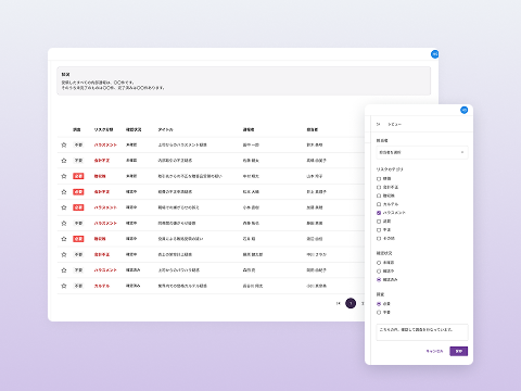 管理ダッシュボードと記録機能